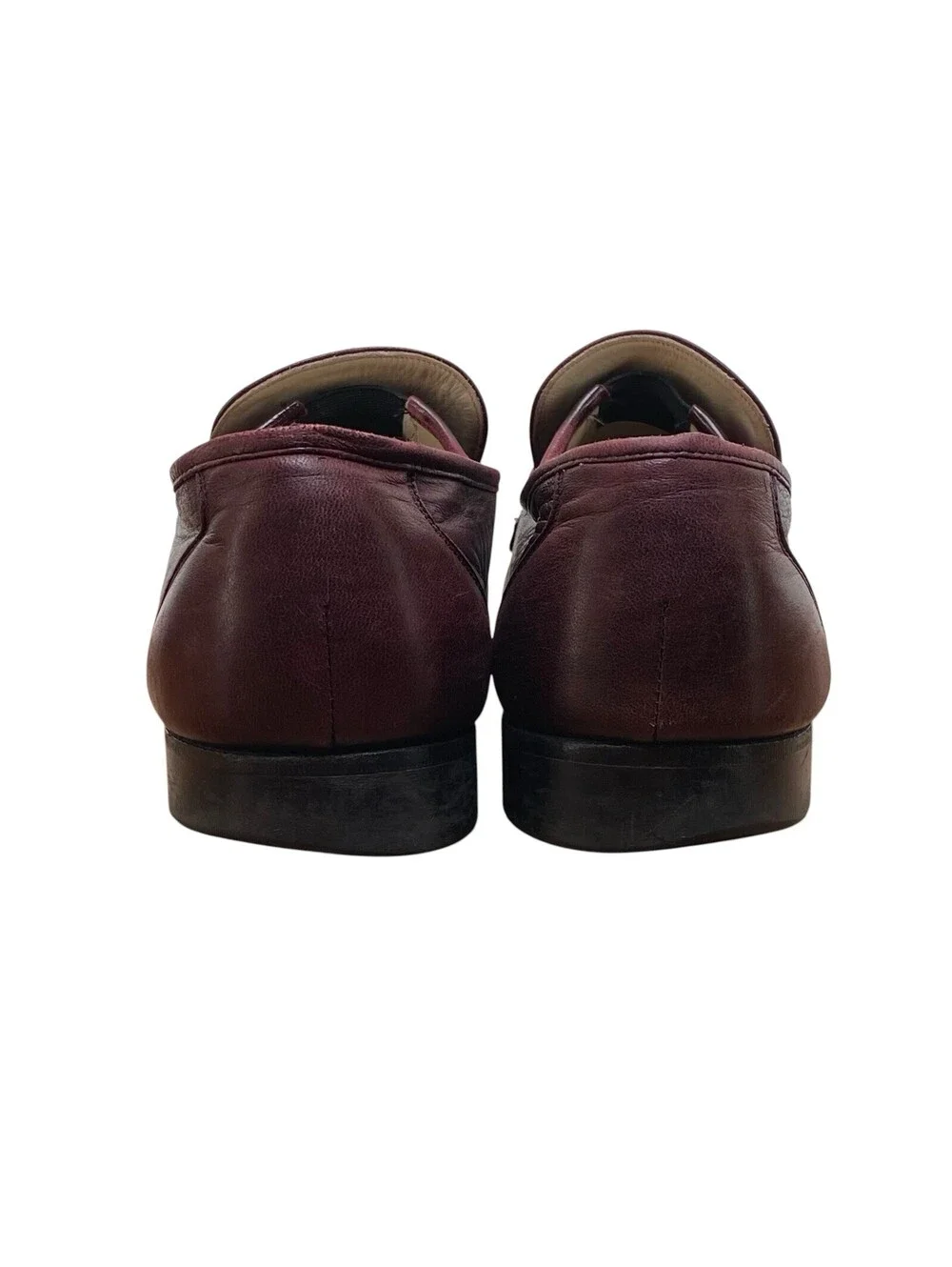 Florsheim 357140 Mens 11D Burgundy Leather Horsebit Bit Loafers Dress Shoes